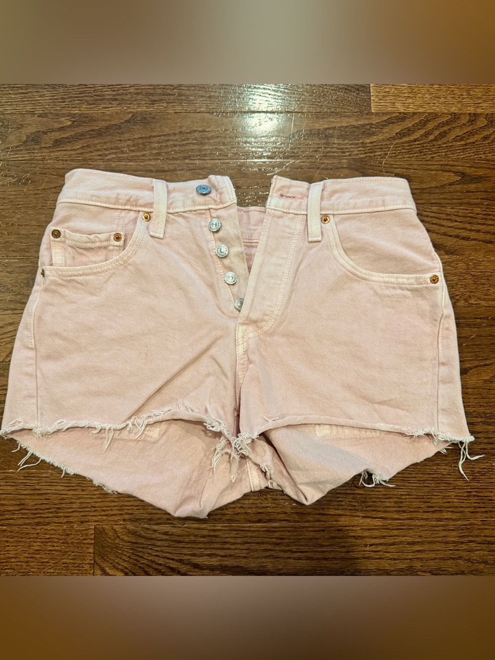 Size 27 women’s Levi's Light Pink 501 Denim Cutoff Shorts
